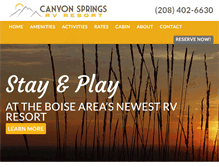 Tablet Screenshot of canyonspringsrvresort.com